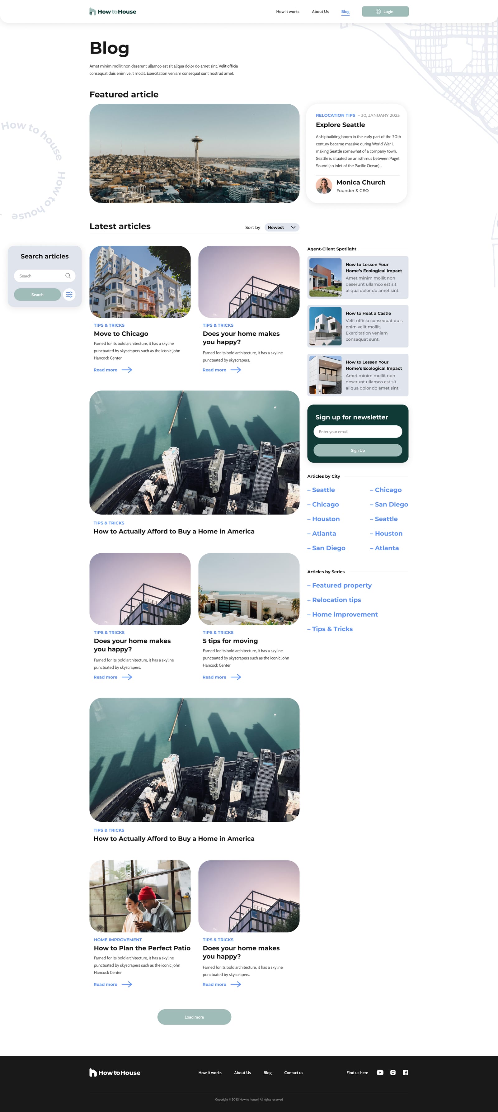 Blog page