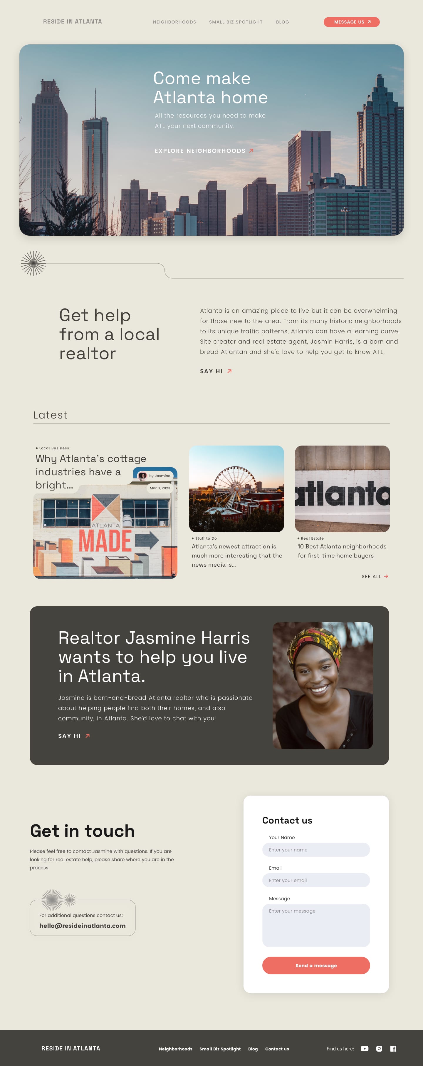 Homepage design