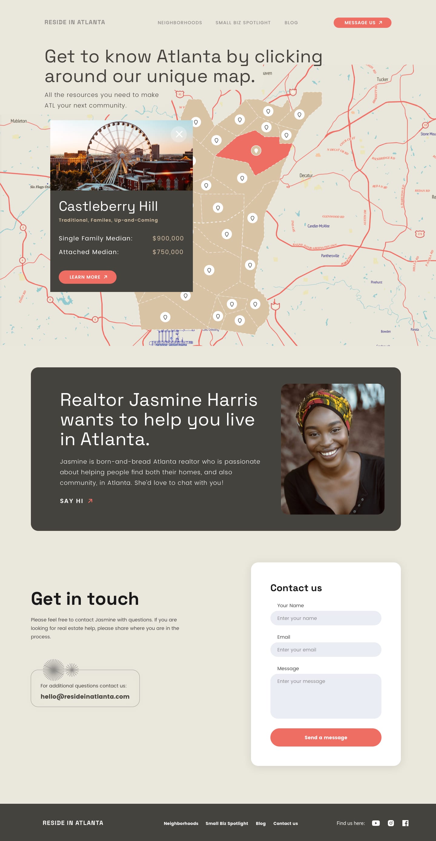 Interactive map page design