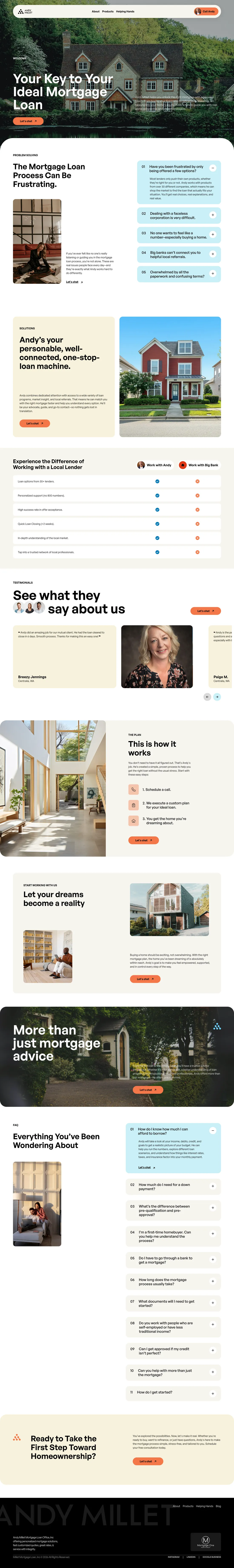 Andy Millet full homepage
